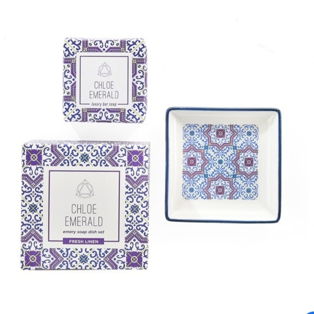 Chloe Emerald Emery Soap Dish Set